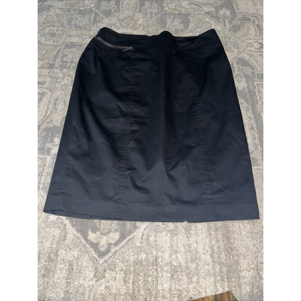 Mossimo Women's Size 12 Solid‎ Black Knee-Length Pencil Skirt Stretch